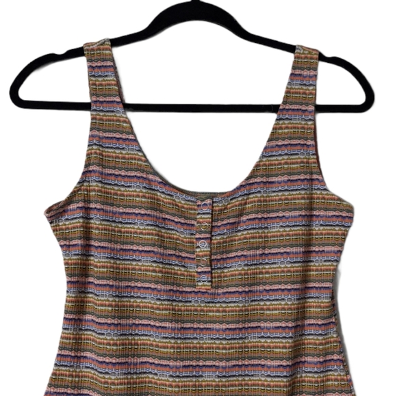 Wild Fable Pointelle Multi Color Striped Bodysuit - Picture 3 of 6